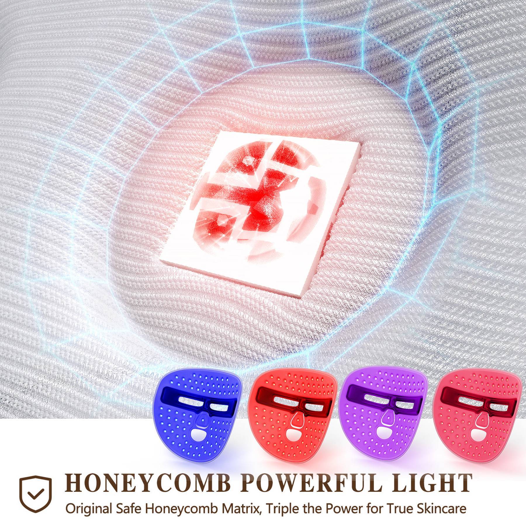 Masque LED Visage – Red Light Therapy - Soin facial à domicile