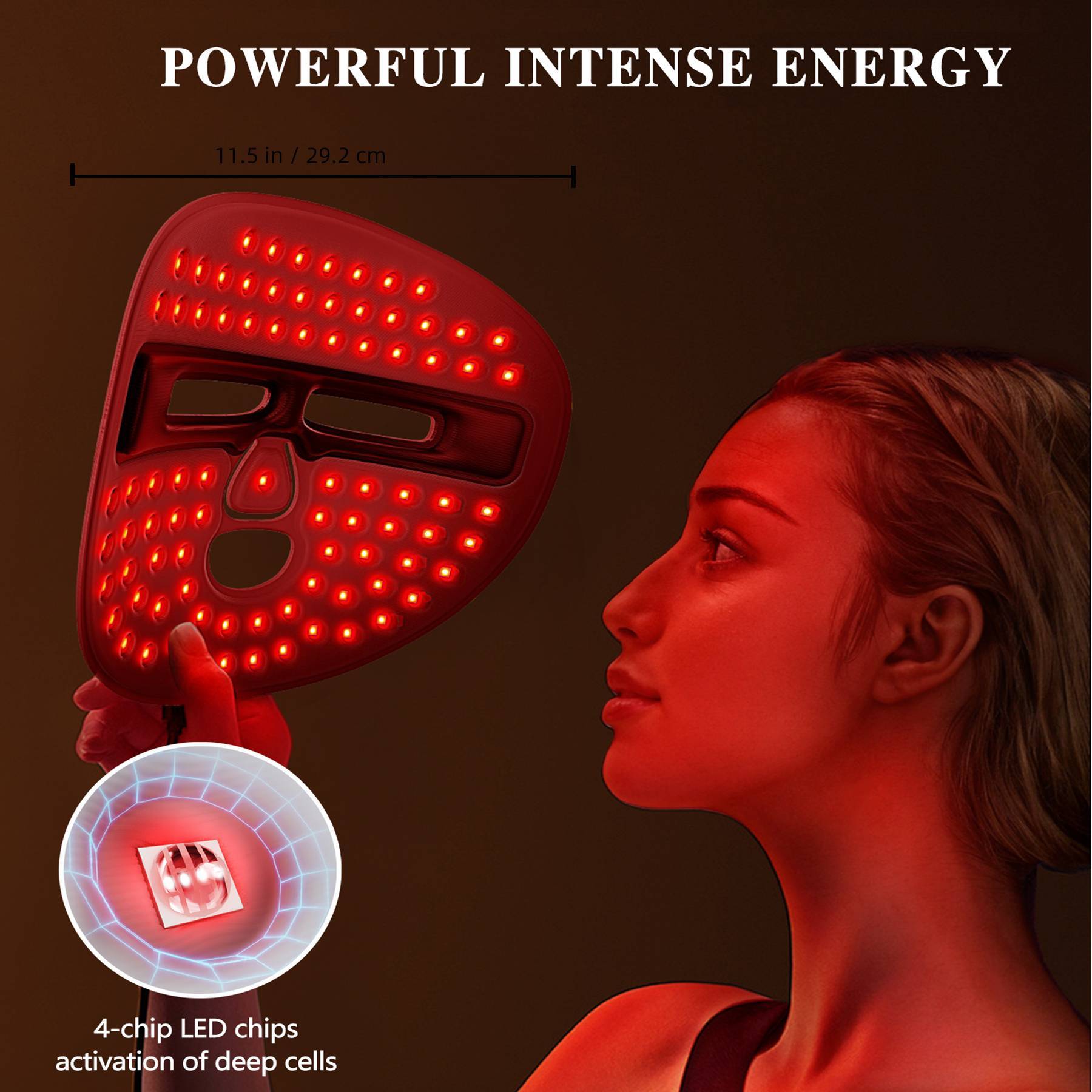Masque LED Visage – Red Light Therapy - Soin facial à domicile